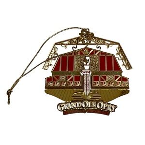 Grand Ole Opry Nashville TN Stage 3D Gold Red Tone Christmas Ornament 2006